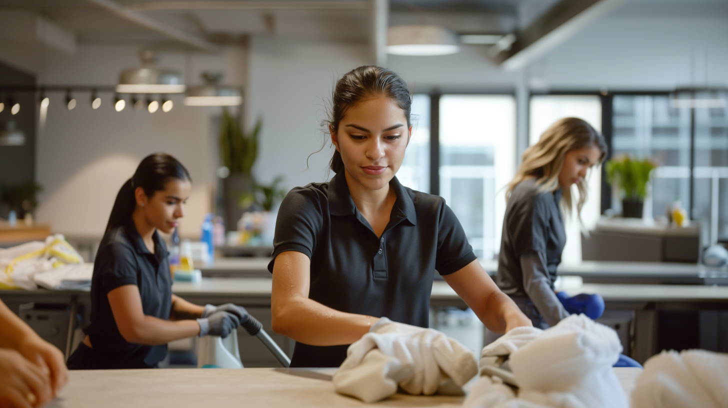 Office cleaning in industrial facility